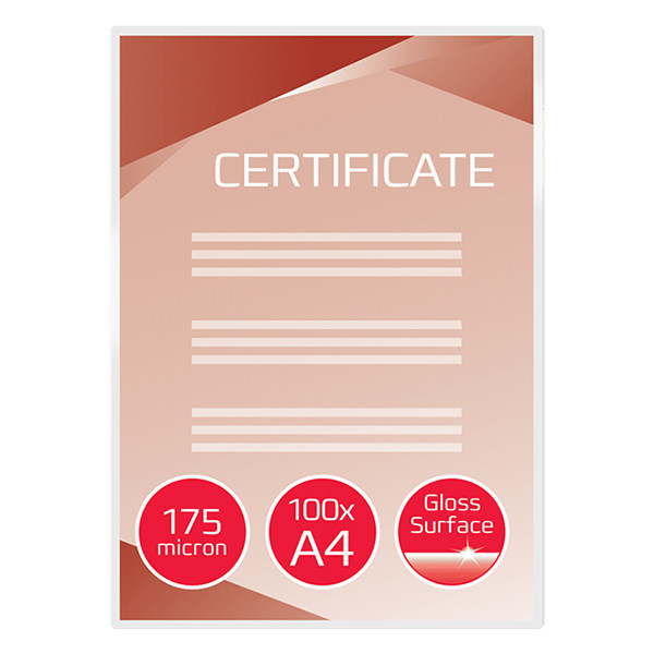 GBC pochette de plastification pour document A4 brillante 2x175 microns (100 pièces) 3200724 207006 - 2
