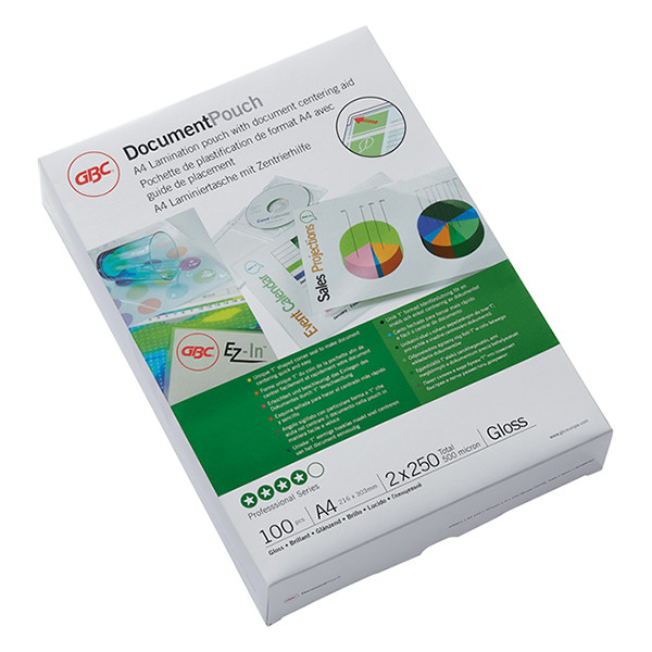 GBC pochette de plastification pour document A4 brillante 2x250 microns (100 pièces) IB586040 207592 - 1