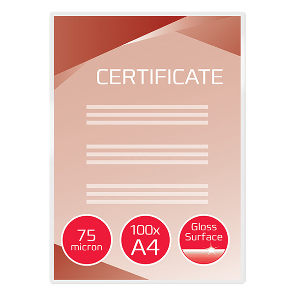 GBC pochette de plastification pour document A4 brillante 2x75 microns (100 pièces) 207000 - 2