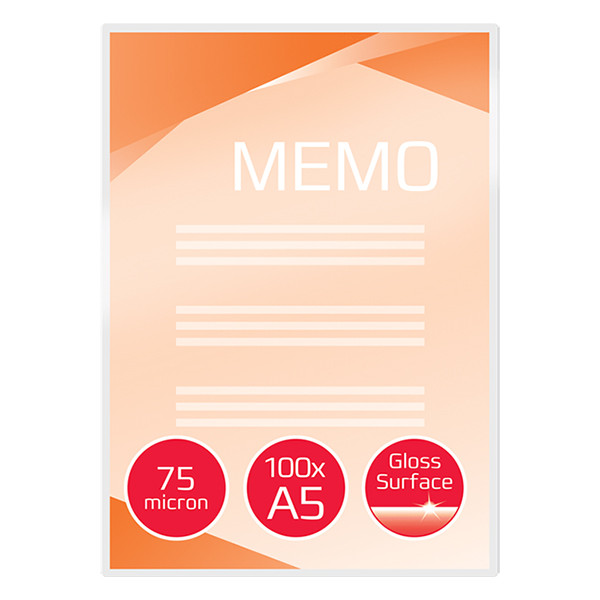 GBC pochette de plastification pour document A5 brillante 2x75 microns (100 pièces) 3740451 207012 - 2