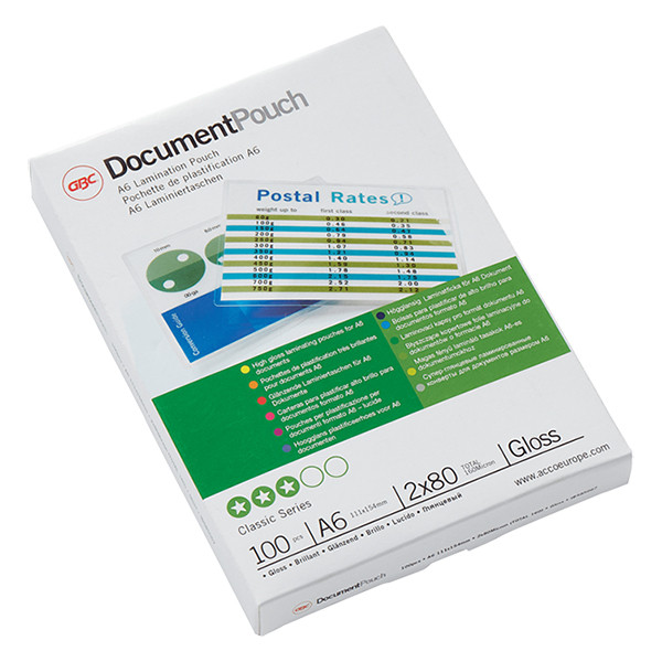 GBC pochette de plastification pour document A6 brillante 2x80 microns (100 pièces) IB585067 207595 - 1