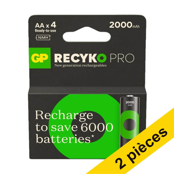 GP 2000 ReCyko Pro pile rechargeable AA/HR06 Ni-Mh (4 pièces) AGP00101 - 1