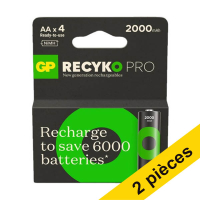 GP 2000 ReCyko Pro pile rechargeable AA/HR06 Ni-Mh (4 pièces) AGP00101