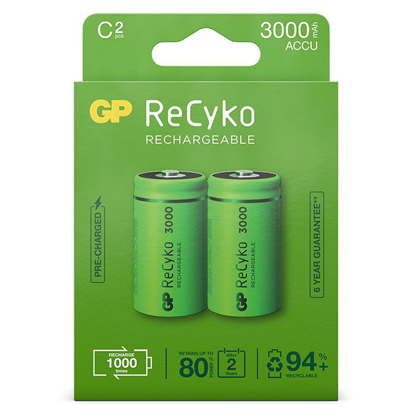GP 3000 ReCyko pile C / HR14 Ni-Mh rechargeable (2 pièces) C HR14 AGP00114 - 1