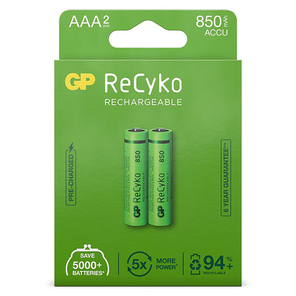 GP 850 ReCyko pile rechargeable AAA / HR03 Ni-Mh (2 pièces) AA AAA HR03 HR06 AGP00119 - 1