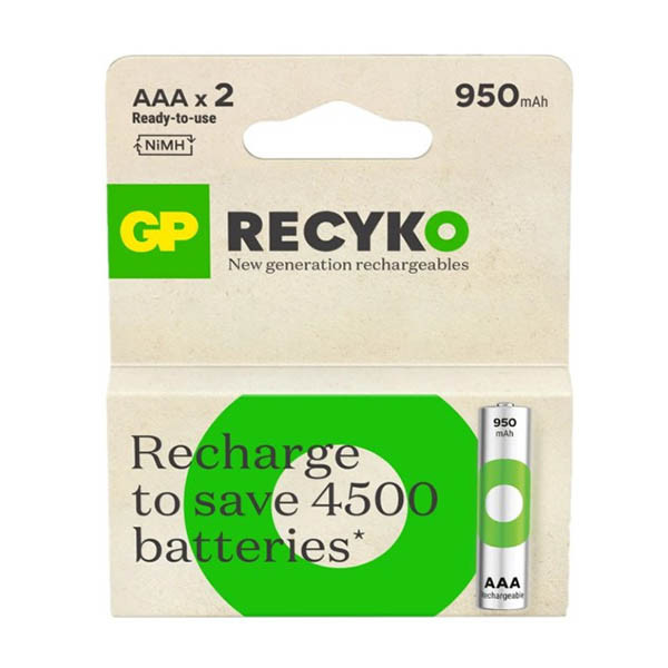 GP 950 ReCyko pile AAA / HR03 Ni-Mh rechargeable (2 pièces) AGP00098 - 1