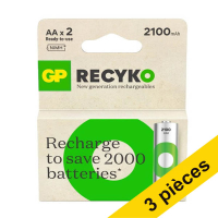 Offre : 3x GP 2100 ReCyko pile rechargeable AA / HR06 Ni-Mh (2 pièces)