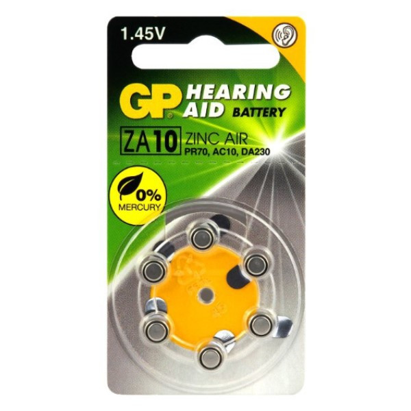 GP PR70 pile pour appareil auditif 6 pièces (jaune) GPZA10 215136 - 1