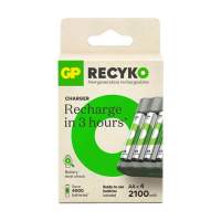 GP chargeur de base USB + GP 2100 ReCyko pile rechargeable AA / HR06 Ni-Mh (4 pcs) AGP00104