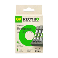 GP chargeur de base USB + GP 850 ReCyko pile rechargeable AAA / HR03 Ni-Mh (4 pièces) AGP00100