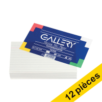 Offre : 12x Gallery fiche Bristol lignée 125 x 75 mm (100 pièces)