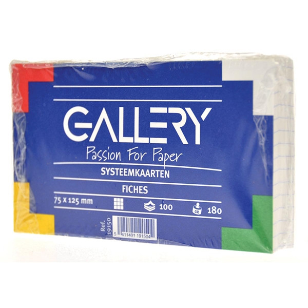 Gallery fiche Bristol quadrillée 125 x 75 mm (100 pièces) 19150 400585 - 1