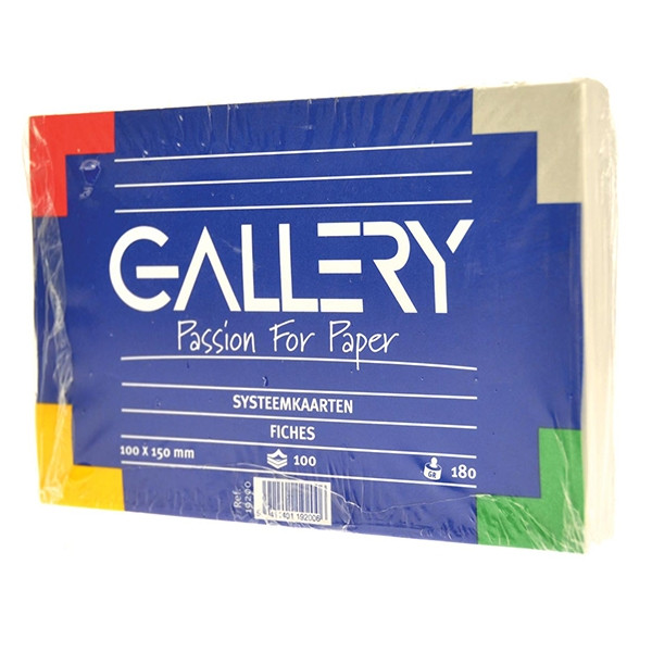 Gallery fiche Bristol vierge 150 x 100 mm (100 pièces) - blanc 19200 400584 - 1