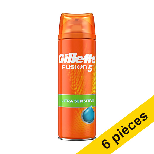 Gillette Offre : 6x Gillette Fusion Hydra Sensitive Skin gel à raser (200 ml)  SGI00122 - 1