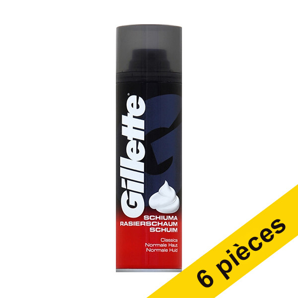 Gillette Offre : 6x Gillette Regular mousse à raser (300 ml)  SGI00108 - 1