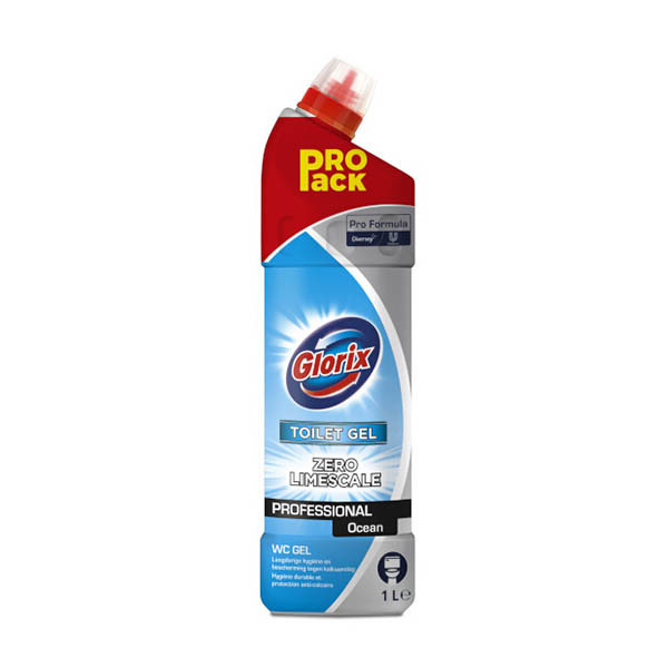 Glorix Pro Formula Ocean gel nettoyant pour toilettes sans javel (1 litre) SGL00075 - 1