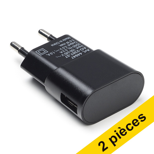 Offre : 2x Goobay chargeur USB 1 port (USB A) - noir 340006 - 1
