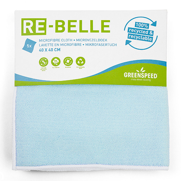 Greenspeed Re-belle chiffon microfibre 40 x 40 cm (5 pièces) - bleu 3303014 SGR00019 - 1
