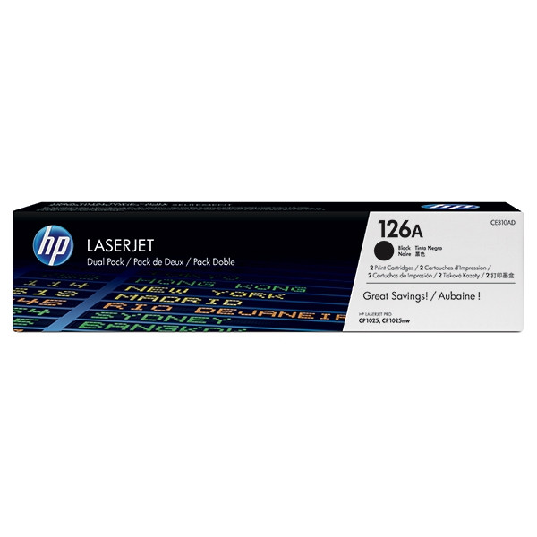 HP 126A (CE310AD) pack double toner (d'origine) - noir CE310AD 054092 - 1