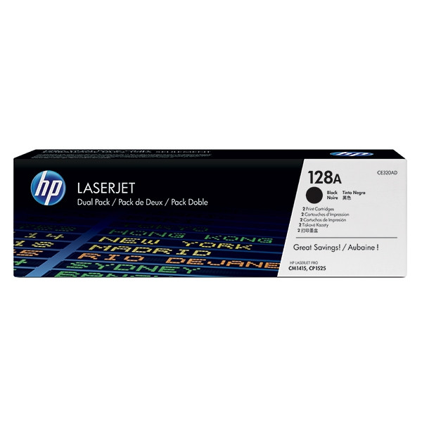 HP 128A (CE320AD) toner pack double (d'origine) - noir CE320AD 054124 - 1