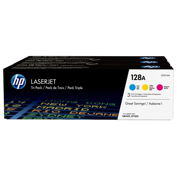 HP 128A (CF371AM) multipack (d'origine) - cyan/magenta/jaune CF371AM 054760 - 1