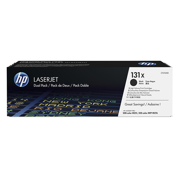 HP 131X (CF210XD) toner haute capacité duopack (d'origine) - noir CF210XD 055074 - 1
