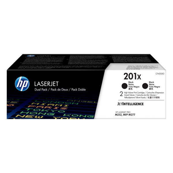 HP 201X (CF400XD) toner haute capacité duopack (d'origine) - noir CF400XD 054268 - 1