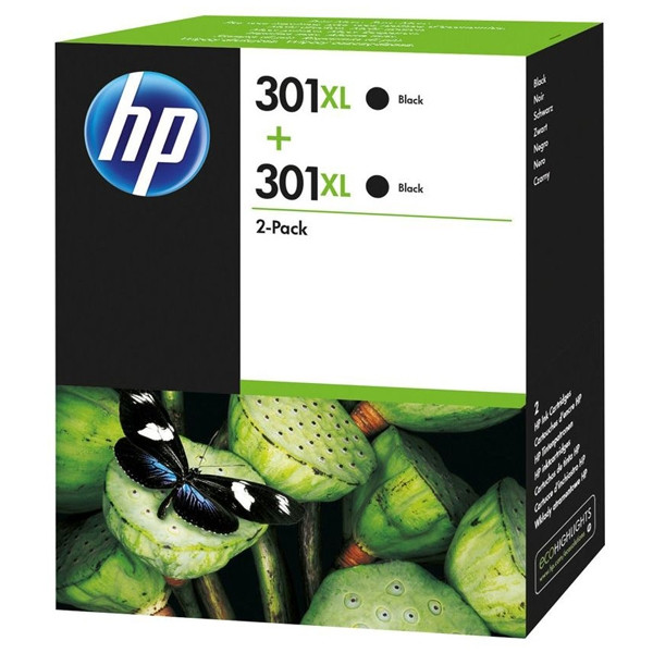 HP 301XL (D8J45AE) duopack haute capacité (d'origine) - noir D8J45AE 044336 - 1