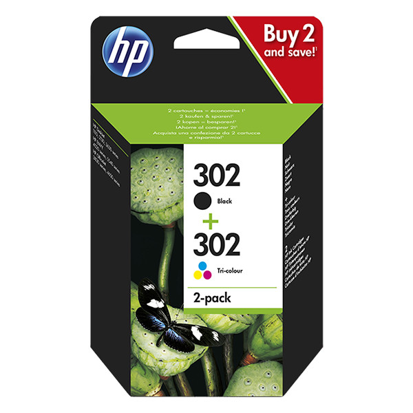 HP 302 double pack noir + couleur (d'origine) X4D37AE 055126 - 1