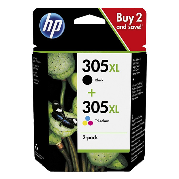 HP 305XL (6ZA94AE) double pack haute capacité (d'origine) - noir et couleur 653019 - 1