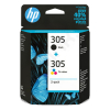 HP 305 (6ZD17AE) multipack (d'origine) - noir + couleur