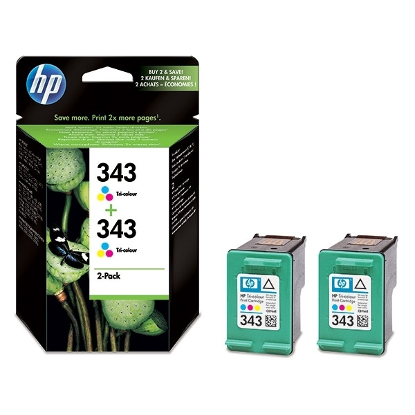 HP 343 (CB332EE) cartouche d'encre couleur double pack (d'origine) CB332EE 030449 - 1