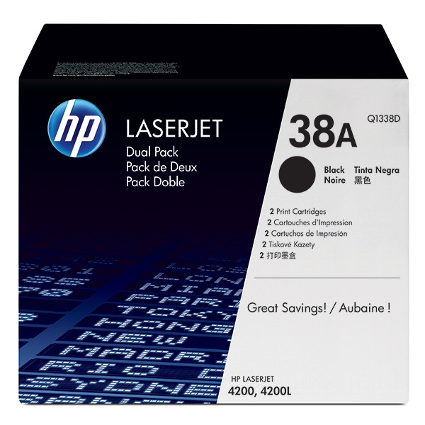 HP 38D (Q1338D) pack double toner (d'origine) - noir Q1338D 054096 - 1
