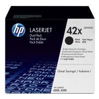 HP 42XD (Q5942XD) pack double toner haute capacité (d'origine) - noir Q5942XD 054086