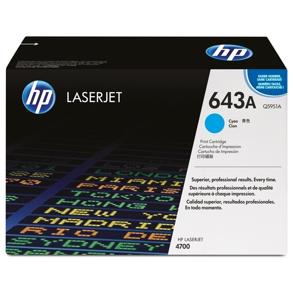 HP 643A (Q5951A) toner (d'origine) - cyan Q5951A 039620 - 1