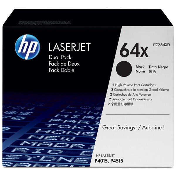 HP 64XD (CC364XD) multipack double toner noir haute capacité (d'origine) CC364XD 039910 - 1