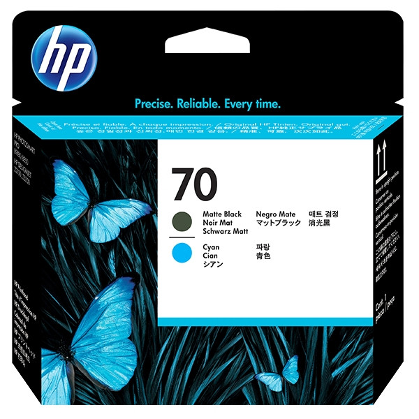 HP 70 (C9404A) tête d'impression noir mat et cyan (d'origine) C9404A 030476 - 1