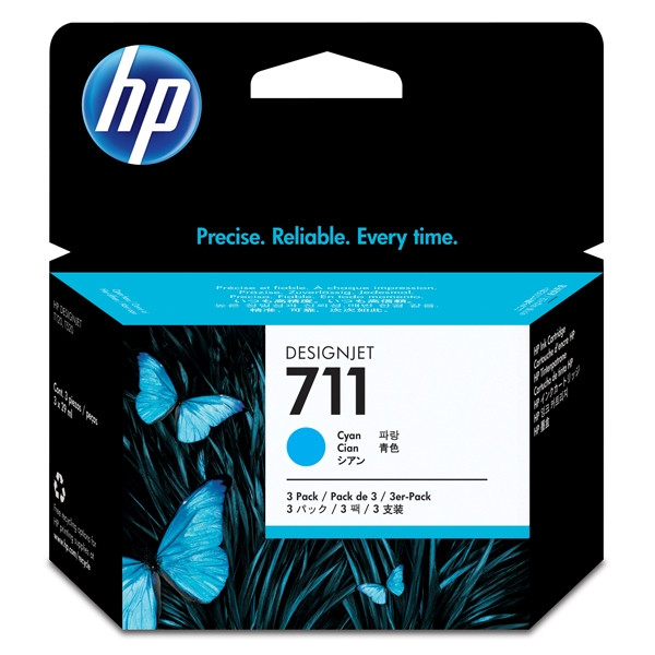 HP 711 (CZ134A) multipack 3 cartouches (d'origine) - cyan CZ134A 044204 - 1