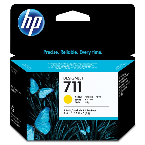 HP 711 (CZ136A) multipack 3 cartouches (d'origine) - jaune CZ136A 044208 - 1