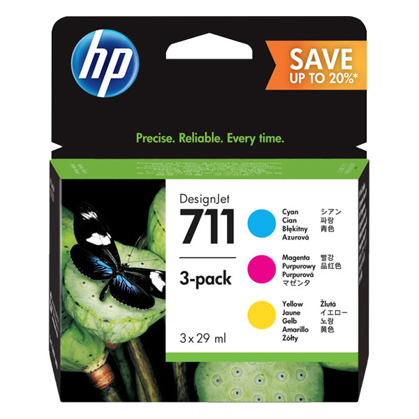 HP 711 (P2V32A) multipack (d'origine) - cyan/magenta/jaune P2V32A 055298 - 1