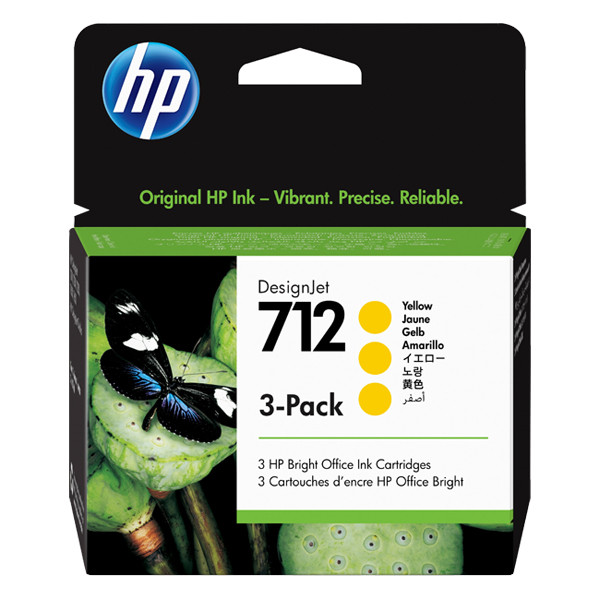 HP 712 (3ED79A) multipack 3 pièces (d'origine) - jaune 3ED79A 653022 - 1