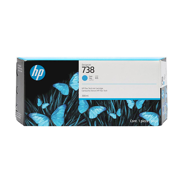 HP 738 (676M6A) cartouche d'encre haute capacité (d'origine) - cyan 676M6A 093288 - 1