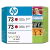 HP 73 (CD952A) Pack de 2 cartouches d&#039;encre rouge chromatique (d&#039;origine) CD952A 030854
