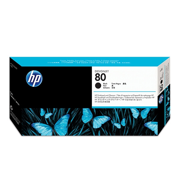 HP 80 (C4820A) tête d'impression noire et nettoyant pour tête d'impression (d'origine) C4820A 031170 - 1