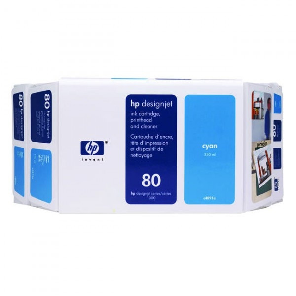 HP 80 (C4891A) cartouche pack avantageux d'encre cyan (d'origine) 031204 - 1
