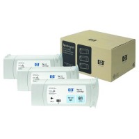 HP 81 (C5070A) multipack cyan clair 3 pièces (d'origine) C5070A 031485