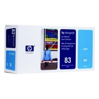 HP 83 (C4961A) tête d'impression cyan UV avec nettoyant pour tête d'impression (d'origine) C4961A 031630