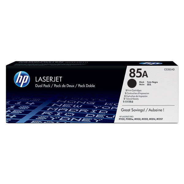 HP 85AD (CE285AD) pack double toner (d'origine) - noir CE285AD 054106 - 1