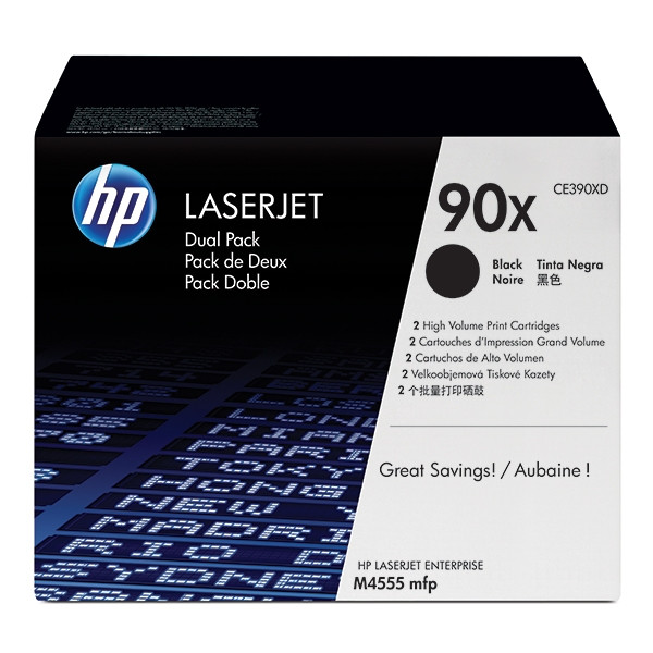 HP 90X (CE390XD) Pack double de toner haute capacité (d'origine) - noir CE390XD 054122 - 1