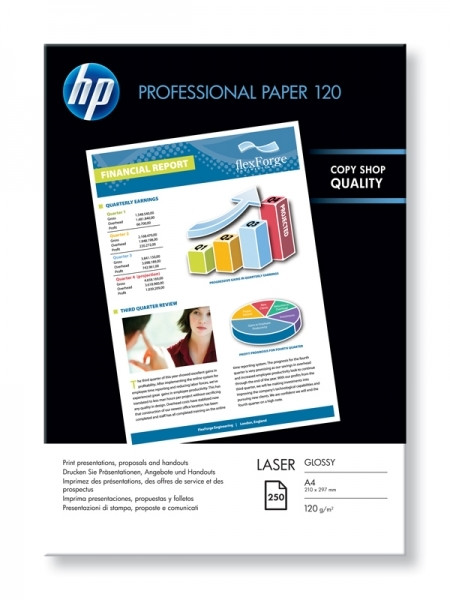 HP CG964A papier photo laser professionnel glacé 120 g/m² A4 (250 feuilles) CG964A 064784 - 1